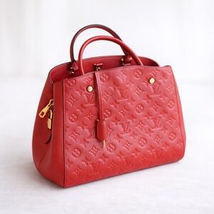 Louis Vuitton Red Embossed Monogram Satchel